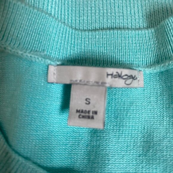 (2) Halogen cardigan sweaters size SM women's lightweight soft beige mint green - Picture 7 of 9